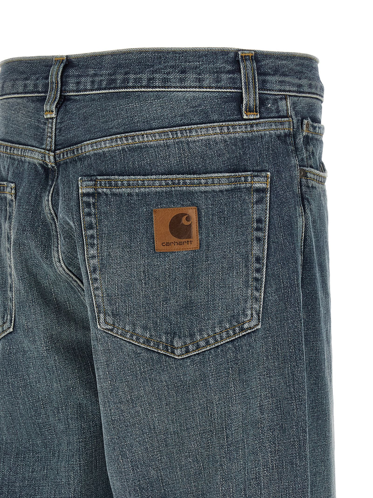 Blue Cotton Tapered Jeans