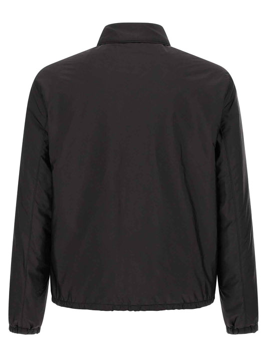 Black Recycled Polyamide Full-Length Jacket