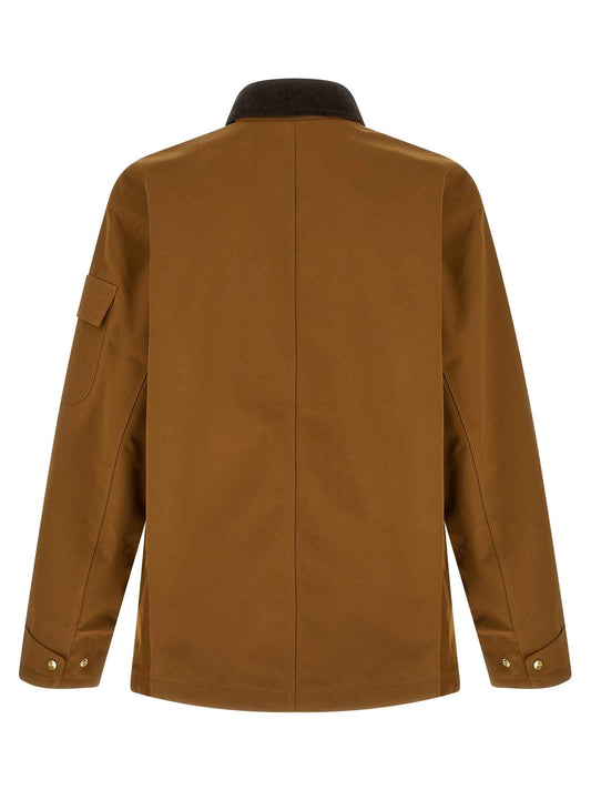 Brown Nylon Full-Length Jacket