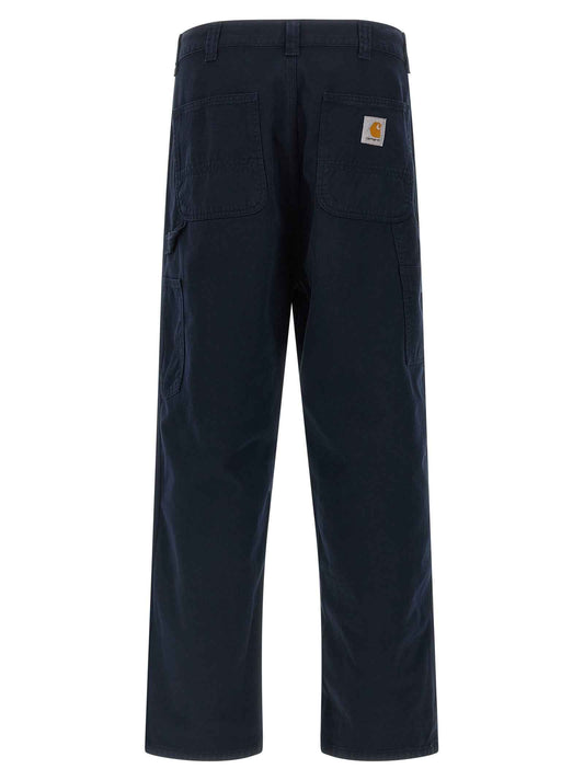 Blue Organic Cotton Casual Pants
