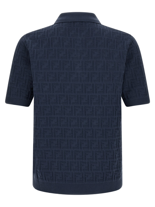 Blue Cotton Polo Shirt