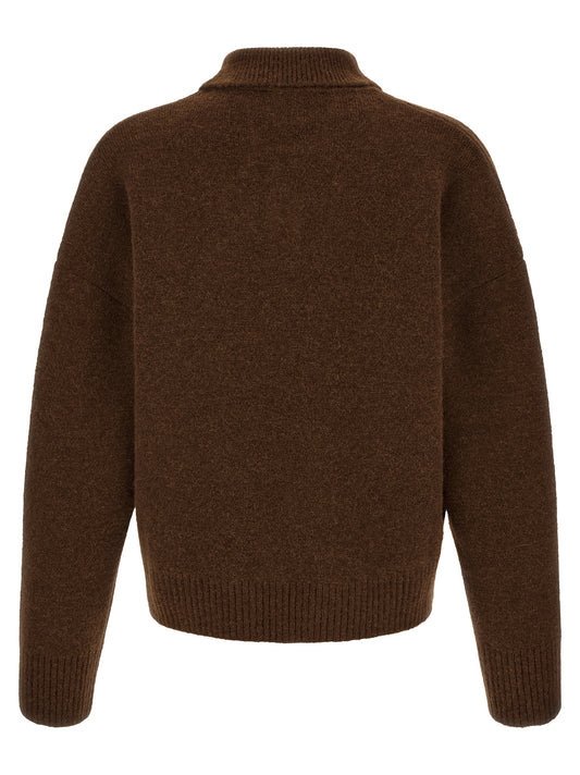 Brown Alpaca Leather Polo Shirt