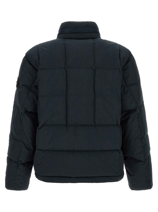 Blue Cotton Full-Length Jacket