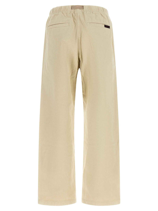Beige Cotton Casual Pants