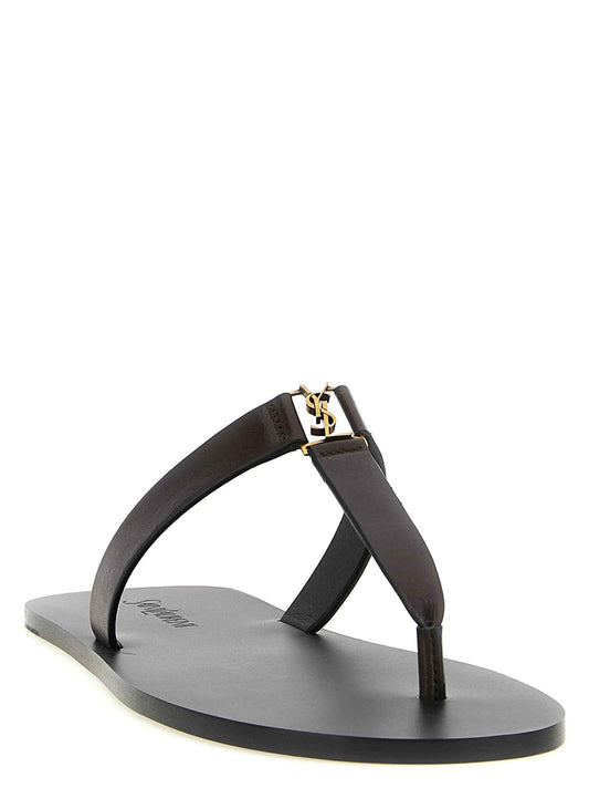 Brown Calfskin Slides