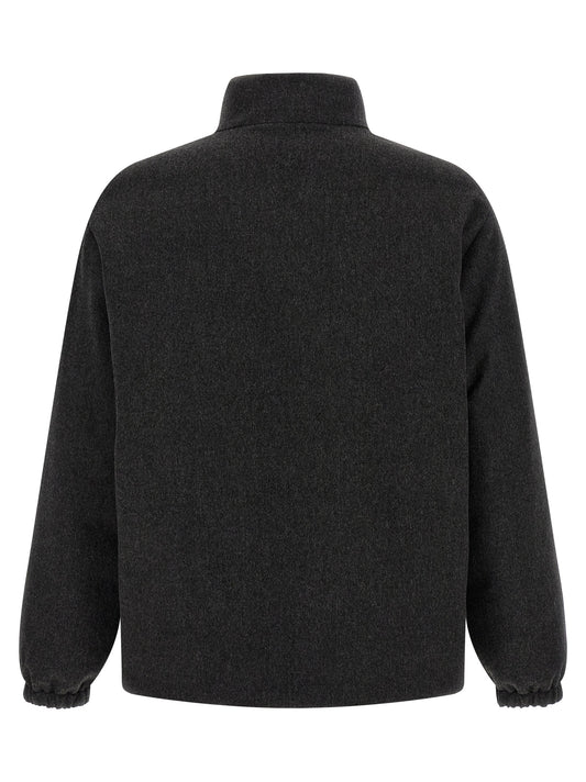 Gray Wool Full-Length Jacket