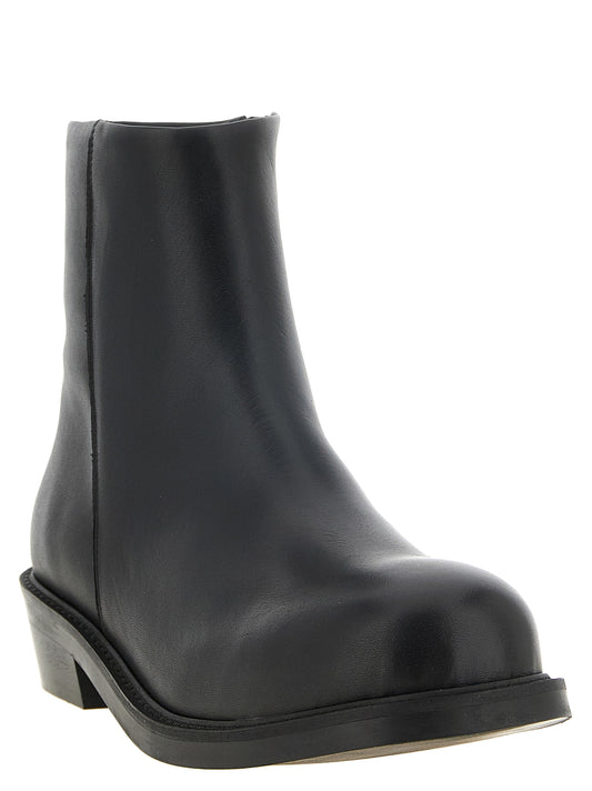 Black Calfskin Ankle Boots