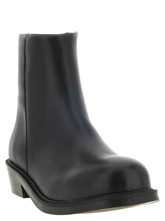 Black Calfskin Ankle Boots