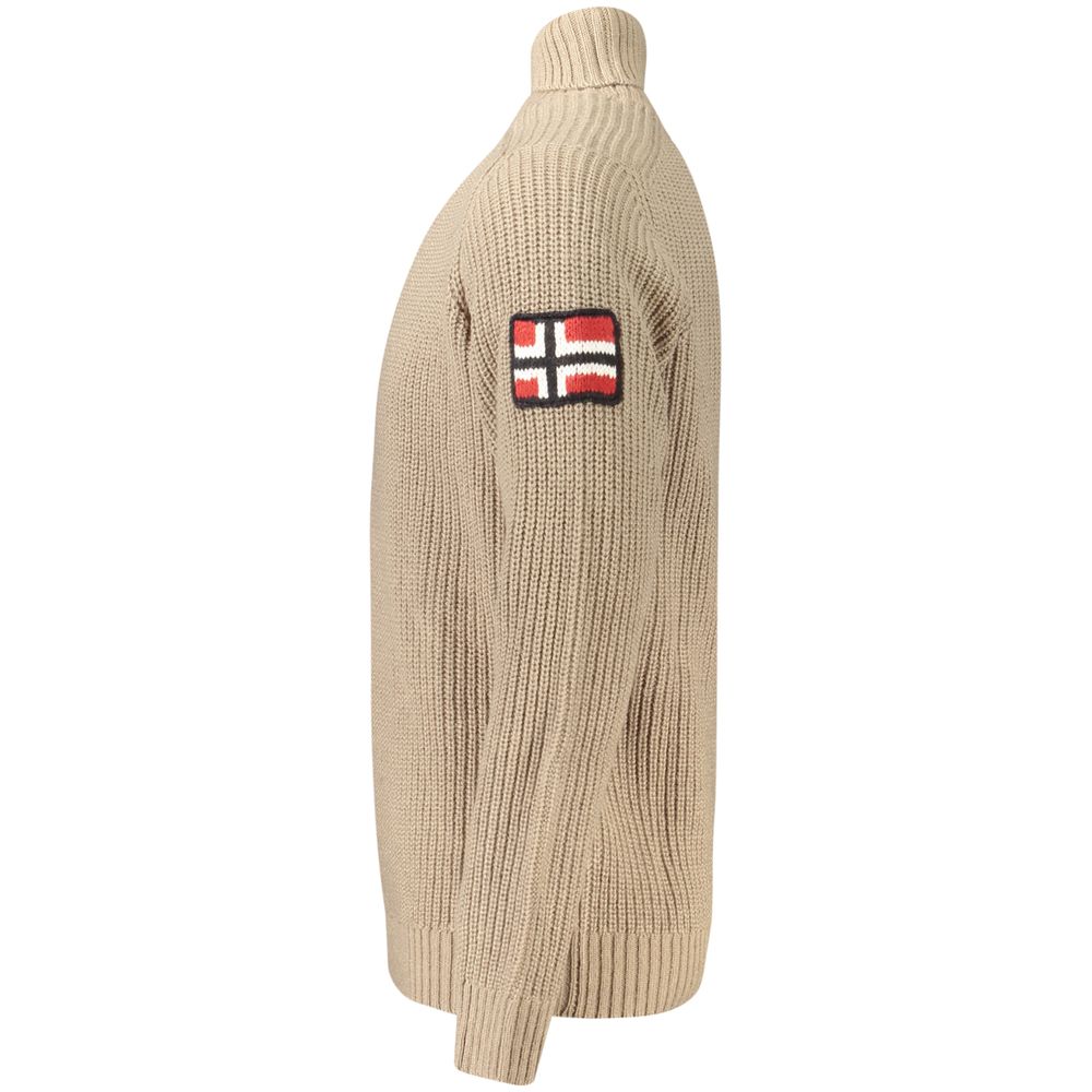 Beige Acrylic Men's Sweater