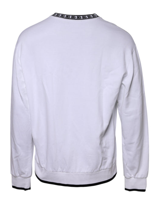 White Cotton DG Crew Neck Sweatshirt Sweater