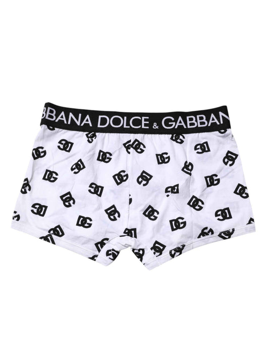 White DG Logo Print Regular Boxer Underwear