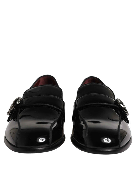 Black Patent Leather Men Loafers Shoes