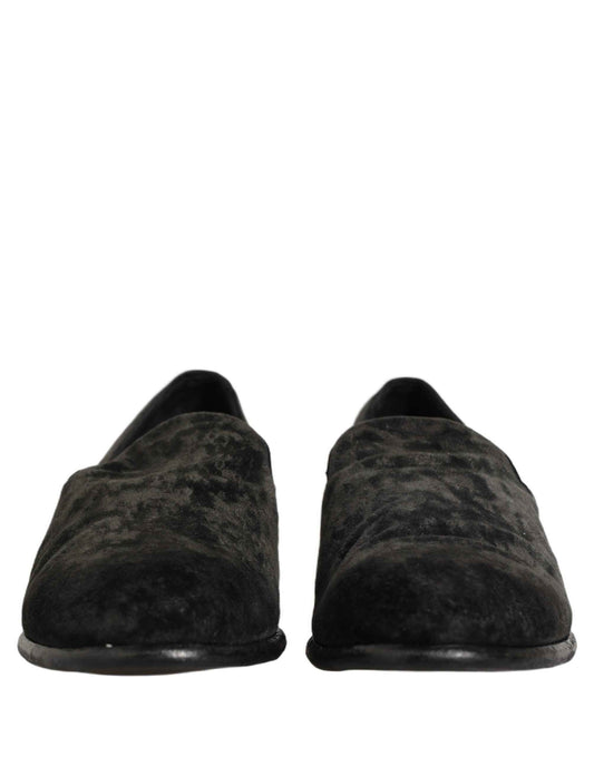 Black Suede Slip On Men Slippers Loafers Shoes