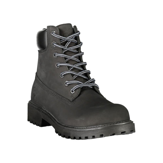 Black Leather Mens Sneaker
