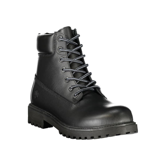 Black Leather Mens Sneaker