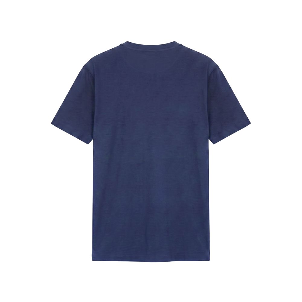 Blue Cotton Men T Shirt