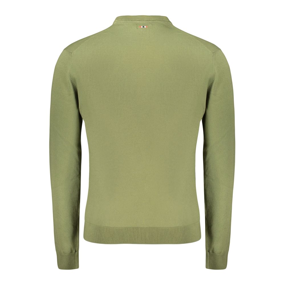 Green Cotton Men's Sweater