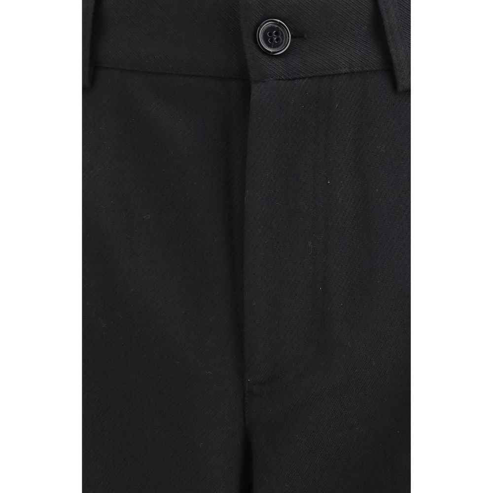 Black Polyester Casual Pants