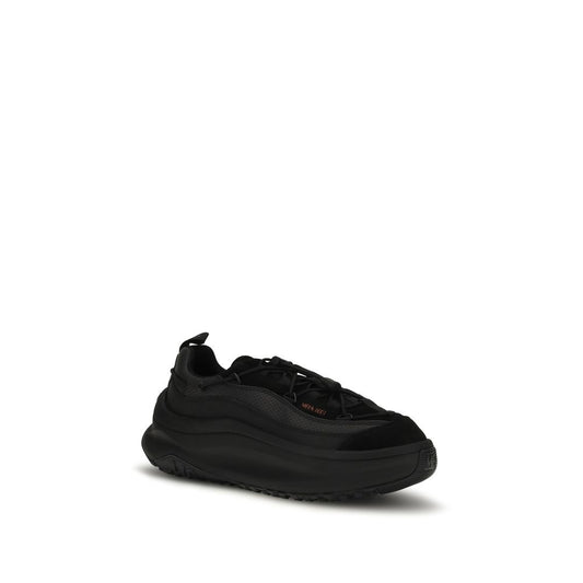 Black Polyester Athletic Sneakers