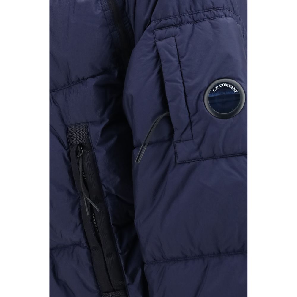 Blue Polyamide Full-Length Jacket