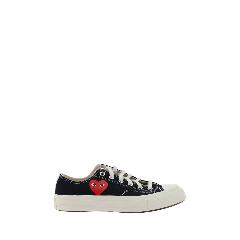 Black Cotton Low Top Sneakers