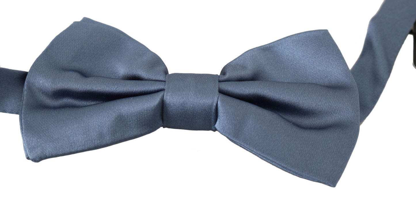 Blue 100% Silk Adjustable Neck Papillon Bow tie Dolce & Gabbana