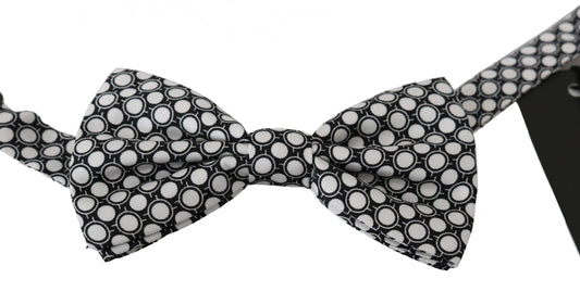 Men Black White Circles Adjustable Neck Papillon Bow Tie Dolce & Gabbana