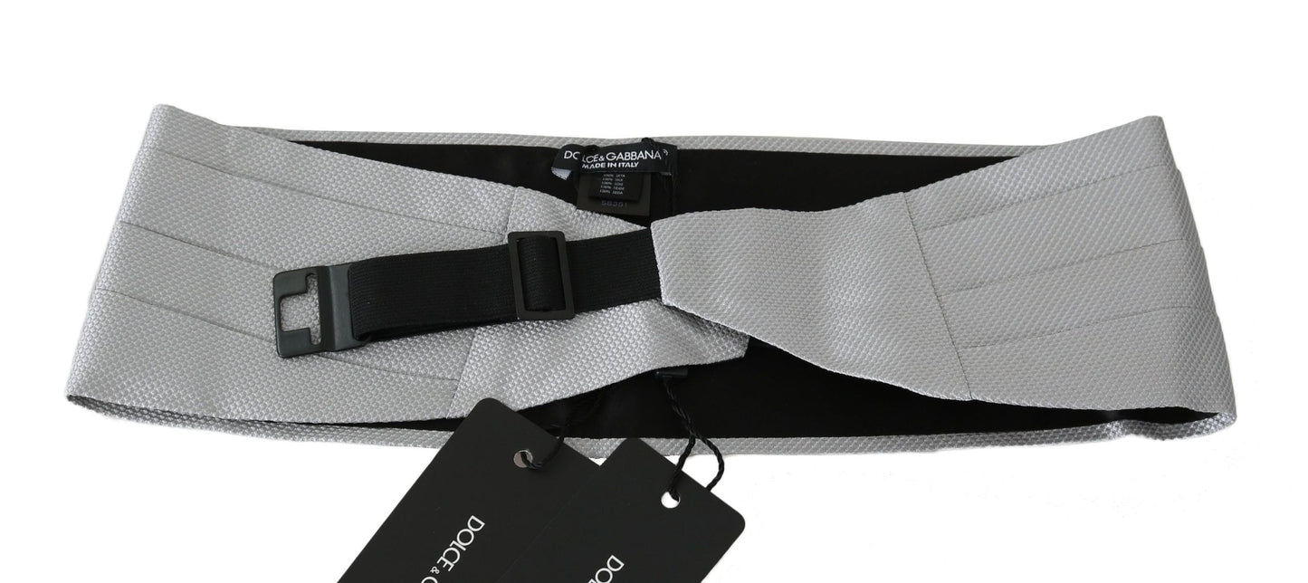 Gray Men Waist Belt 100% Silk Cummerbund Dolce & Gabbana