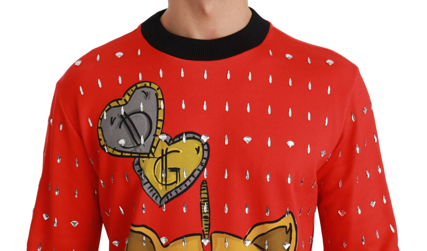 Red Crystal Pig of the Year Sweater Dolce & Gabbana