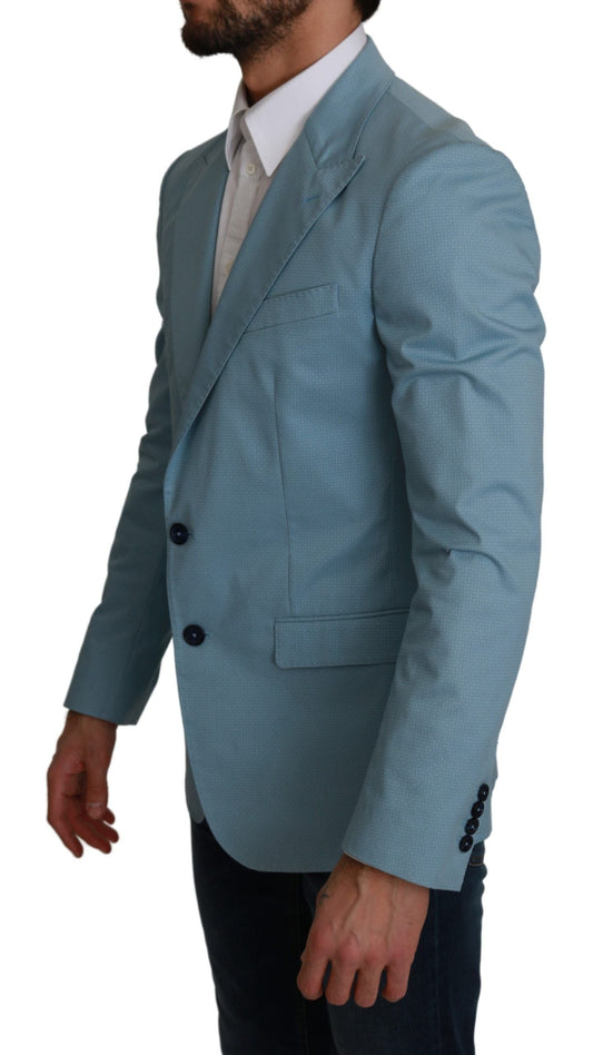Blue Slim Fit Coat Jacket MARTINI Blazer Dolce & Gabbana