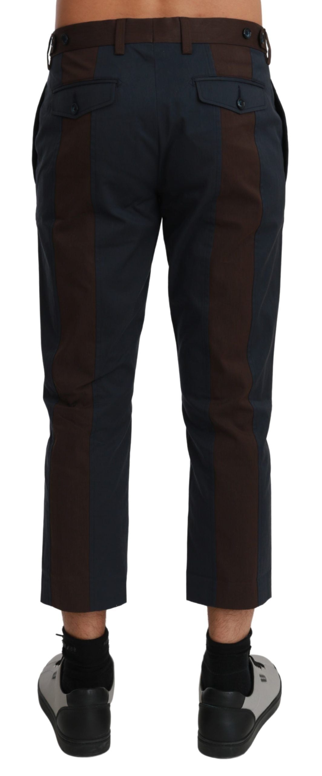 Brown Stripes Cropped Trousers Pants Dolce & Gabbana