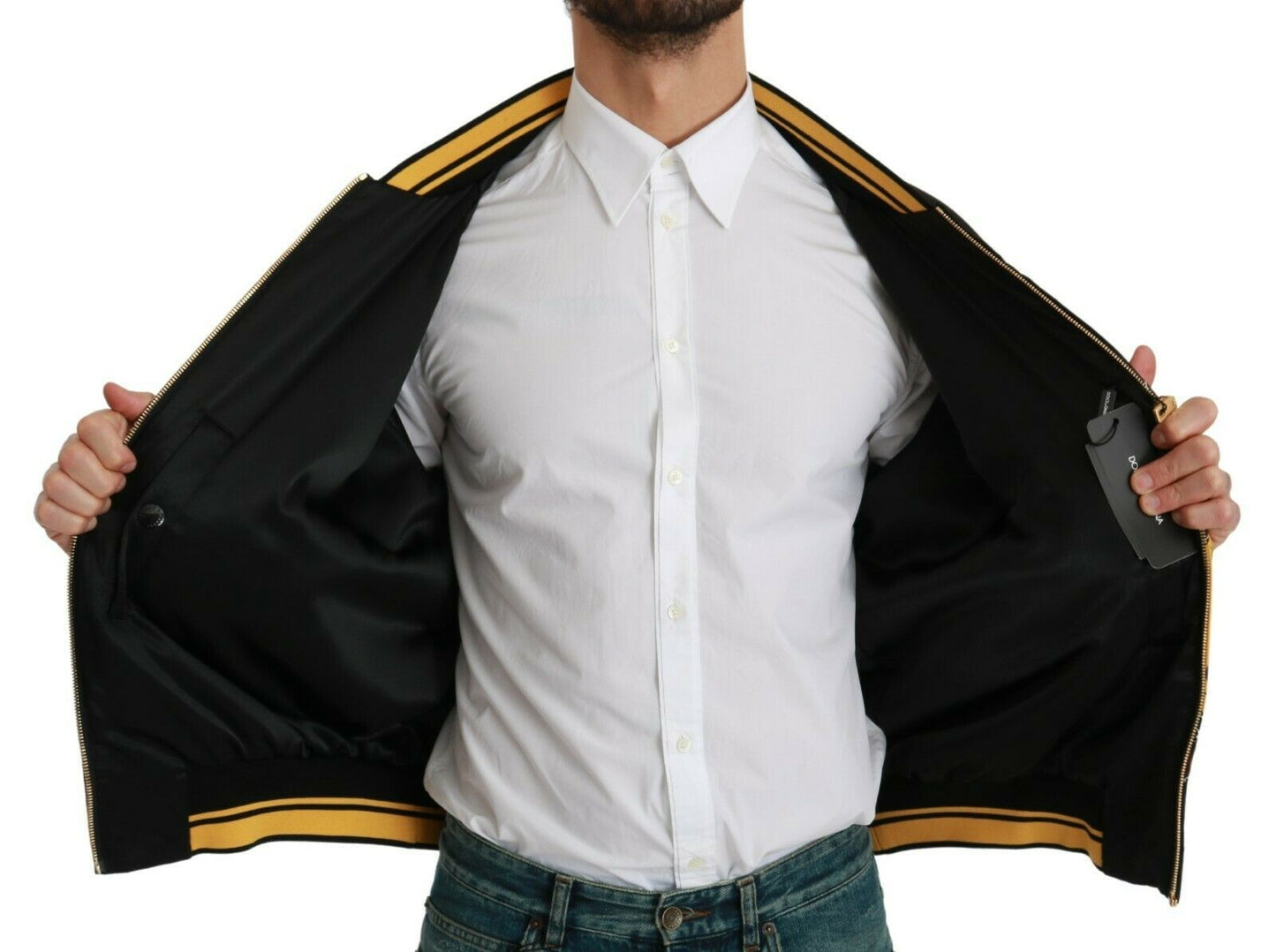 Black YEAR OF THE PIG Bomber Jacket Dolce & Gabbana