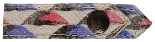 White Ring Branded Textile Keychain Costume National