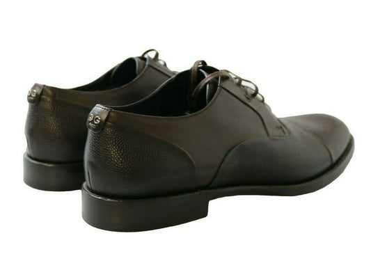 Brown Leather Laceups Dress Mens Shoes Dolce & Gabbana