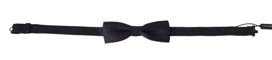 Gray Pattern Silk Adjustable Neck Papillon Bow Tie Dolce & Gabbana