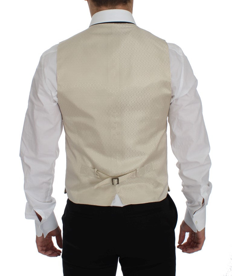 Beige Polka Dot Silk 2 Piece Blazer Dolce & Gabbana