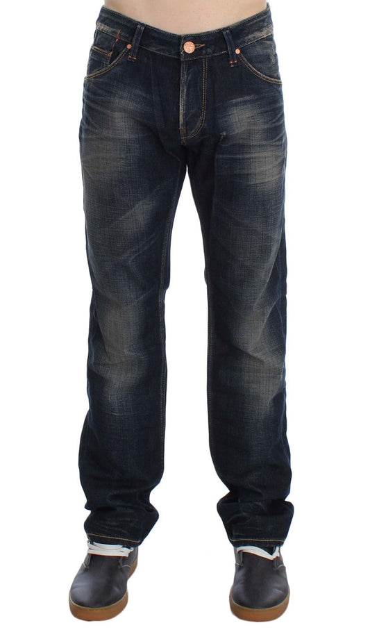 Blue Wash Straight Fit Low Waist Jeans Acht