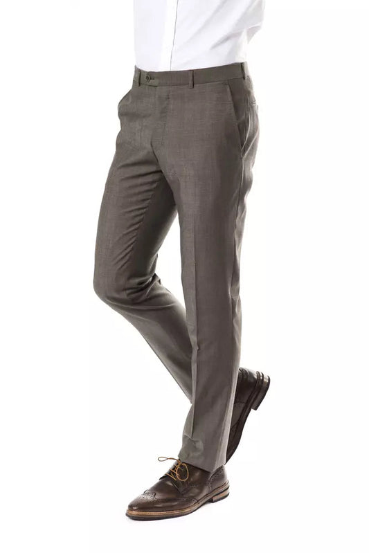 Gray Wool Mens Suit Pant Uominitaliani