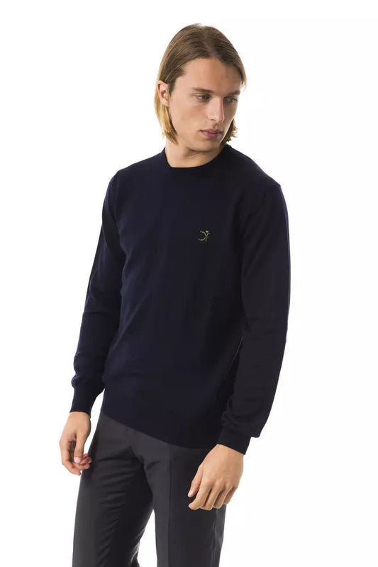 Blue Merino Wool Men Sweater Uominitaliani