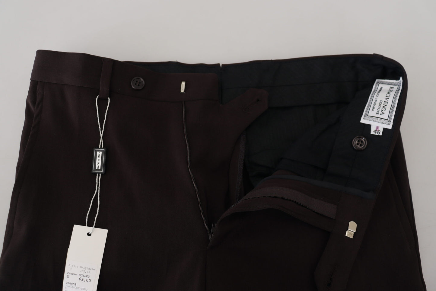 Brown Straight Fit Formal Men Pants