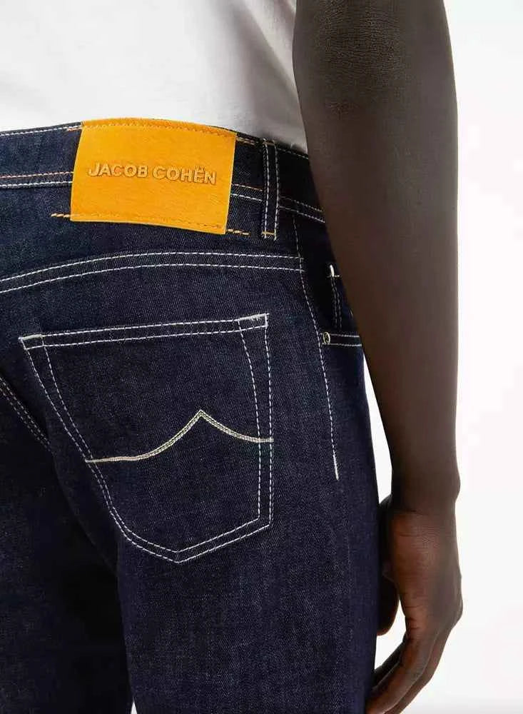 Blue Cotton Men Jeans with Straight Leg Cut