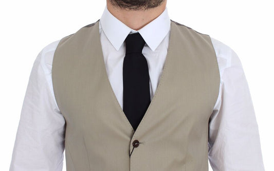 Beige Cotton Dress Vest Blazer Jacket Dolce & Gabbana