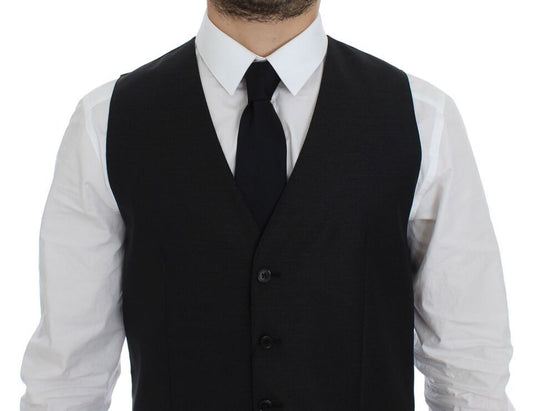 Gray Wool Silk Dress Vest Gilet Weste Dolce & Gabbana