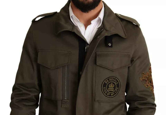 Green Cotton DG Love Blouson Coat Jacket
