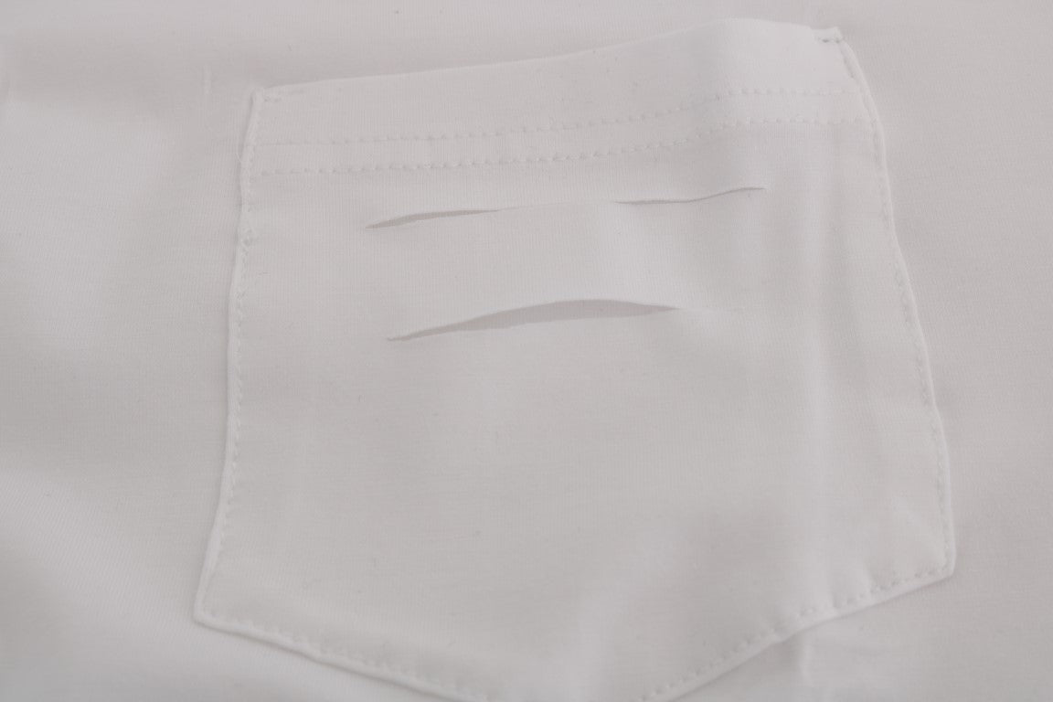 White Cotton Crewneck T-Shirt Daniele Alessandrini