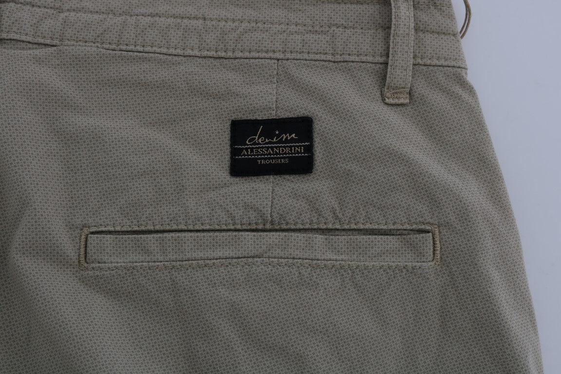 Beige Cotton Stretch Slim Fit Chinos Daniele Alessandrini