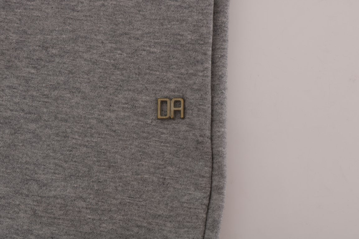 Gray Pullover Hodded Cotton Sweater Daniele Alessandrini