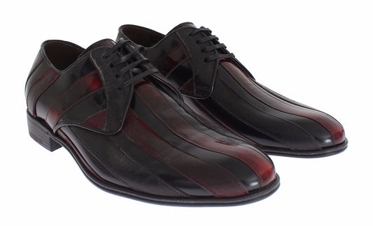Black Bordeaux Leather Dress Formal Shoes Dolce & Gabbana