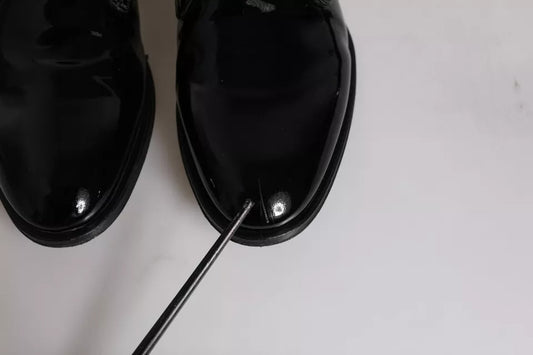 Black Calfskin Leather Derby Men Dress Shoes