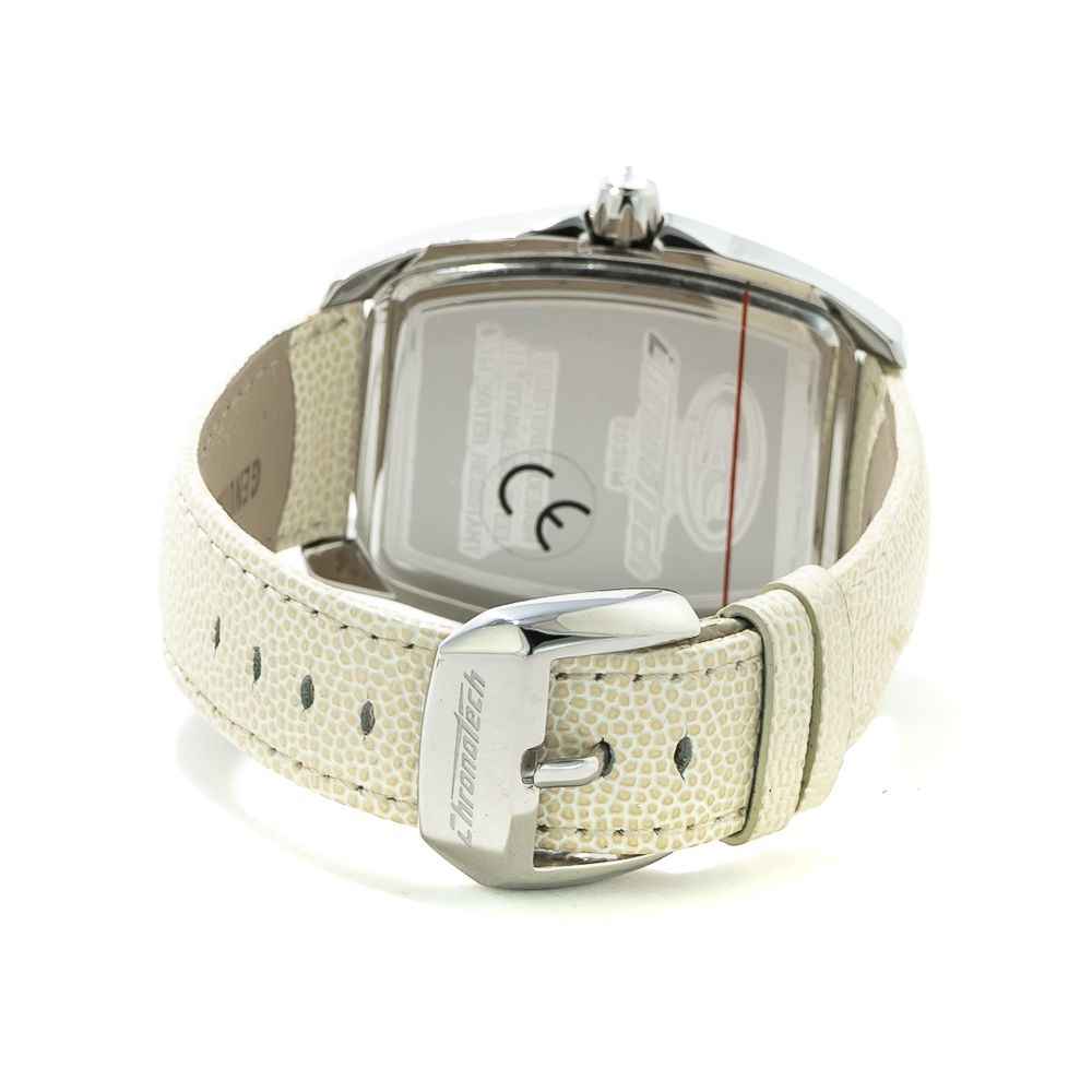 White Leather Dress Watch